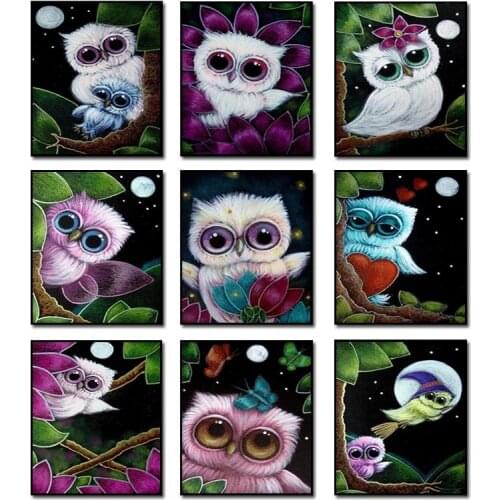 5D diamond embroidery Animal Owl Diy Diamond Mosaic Pictures For Living Room Diamond Painting