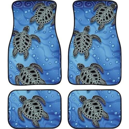 Aimaao Sea Turtle Print Car Floor Mats,4 PCS Front and Rear for Car SUV Truck Automotive Carpet For Peugeot Partner Nissan