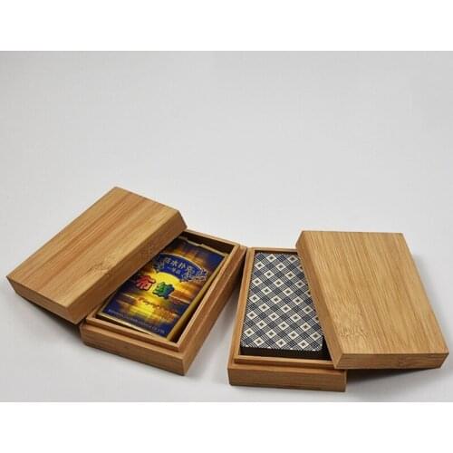 Bamboo Cards Storage Box Desktop Poker Playing Card Box Case for Tarot Playing Games Table Board Deck Game