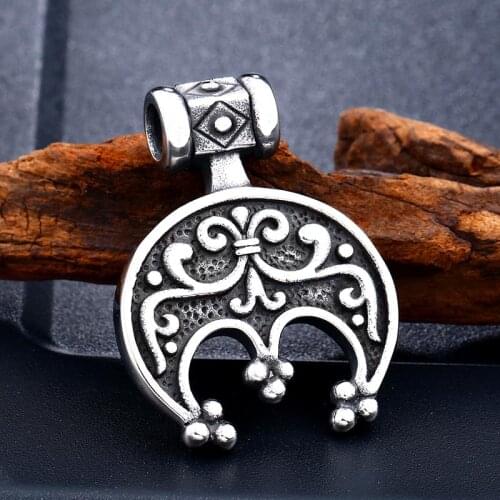 Beier Legendary Viking Aegishjalmur Amulet Pendant Necklace Double head sheep head Sekira Nordic Talisman Pendant Necklace LP266