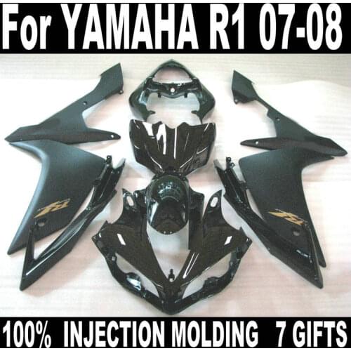 Black Motorcycle fairing kit for YAMAHA injection molding R1 2007 2008 plastic fairings set YZF R1 07 08 HZ23