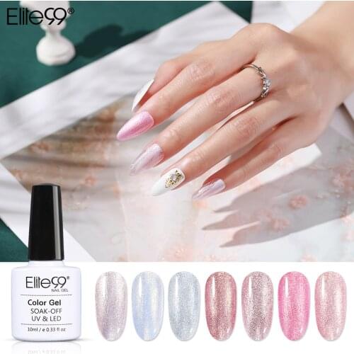 Elite99 10ml Pearl Nail Glitter Gel Polish Pearlescent Metal UV Nail Gel Matte Top Coat Black White Color UV LED Cured Needed