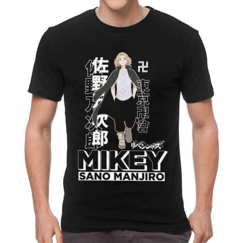 Mens Tokyo Revengers T-Shirt Graphic Mikey Sano Manjiro Tshirt Short Sleeve Hip Hop T Shirt Homme Cotton Tee Tops Gift Idea