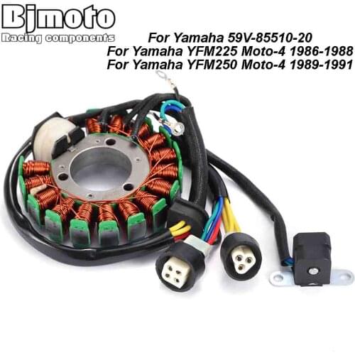 Stator Coil For Yamaha 59V-85510-20 YFM225 Moto-4 86-88 YFM250 Moto-4 1989-91 Motorcycle Engine Ignition Generator Stator Coils