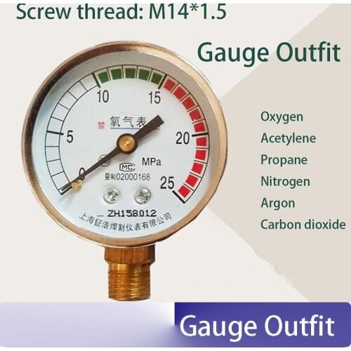Pressure relief valve single meter oxygen Acetylene Propane Nitrogen Argon carbon dioxide Heating pressure gauge outfit