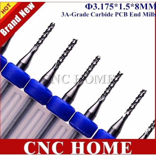 10pcs 1.5mm Carbide PCB Milling Cutter Corn Teeth End Mill Micro CNC Router Bits for phone circuit board epoxy cutting