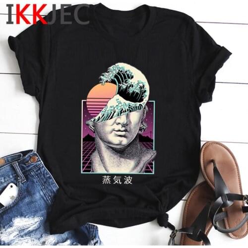 Cool Vaporwave Funny Cartoon T Shirt Women Harajuku Streetwear Summer T-shirt Fashion Aesthetic Graphic Tshirt Hiphop Top Female