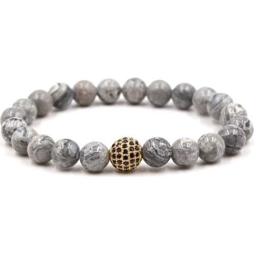 Personality Picture stone bead manual Bracelet Pave CZ 4 color Ball Creative Bracelets Bangle for charm Men&Women Trendy Jewelry