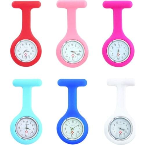 Nurse Watch Brooch Silicone with Pin/Clip Health-Care Nurse Doctor Fob Watch T5UC