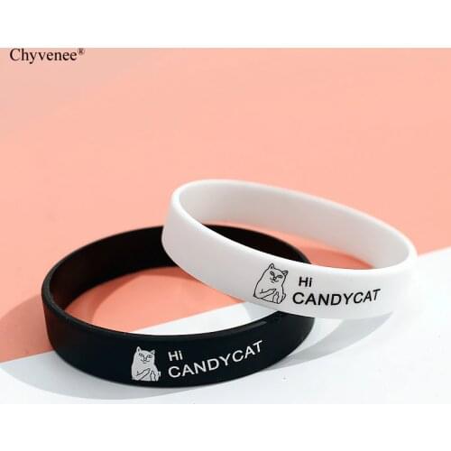 CHYVENEE Wide Rubber Motivational Sports Bracelets & Bangles Wristbands for Men Women Trendy Letters Printed Silicon Bracelets