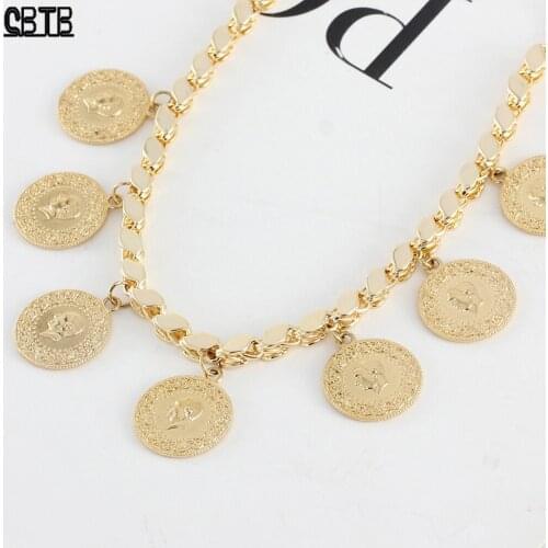 Fashion New Couple Round Gold Non-fading Charm Jewelry Coin Bracelet Islam Muslim Accessories Bracelet Wedding Gift Wholesale