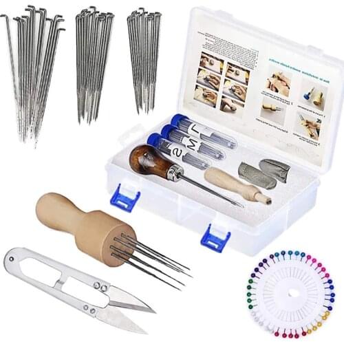 Nonvor Felting Tools Wool Needle Kit Poked Scissor DIY Craft Handmade Projects For Beginner Knitting Needles Felting Handle