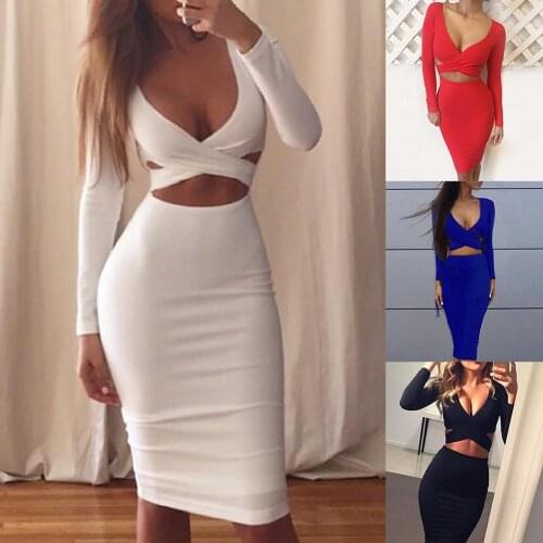 2020 Women Sexy Solid Color V Neck Sleeveless Criss-cross Bandage Knee-length Dress Women clothing женское платье vestidos