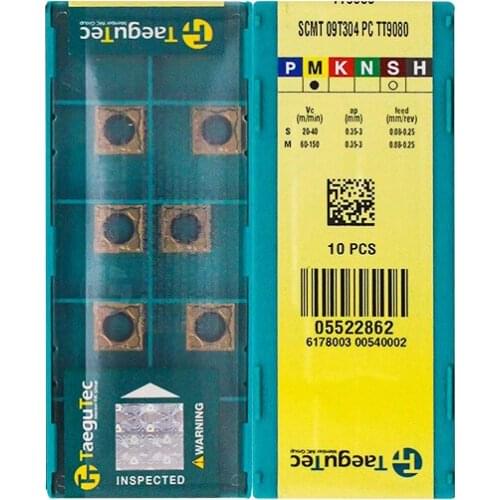 SCMT09T304-PC TT9080 Original Taegutac Carbide Inserts Turning Inserts Lathe Tools 10Pcs/Lot