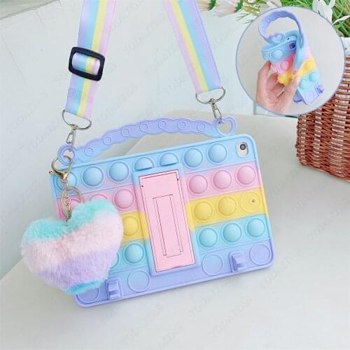 Push Bubble Fidget Toy Silicone Case for iPad 10.2 2019 2020 9.7"2017 2018 Mini 5 Air 1 2 3 4 10.9 Pro 10.5 11 2021 Kids Cover