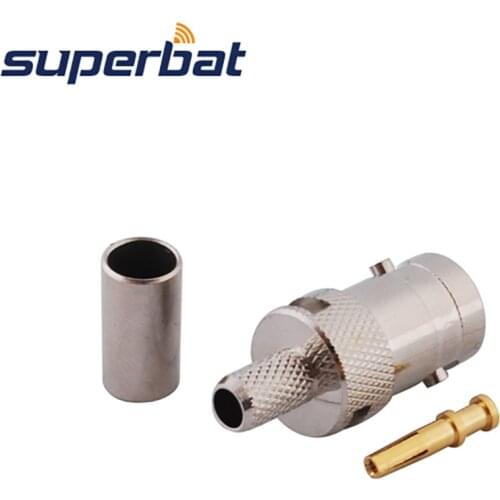 Superbat BNC Crimp Jack RF Coaxial Connector for Cable RG58,RG142,LMR195 for Wireless