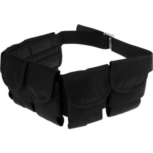 Heavy Duty Scuba Diving Weight Belt Buckle Free Diving Spear Fishing Equipment with 6 Pockets