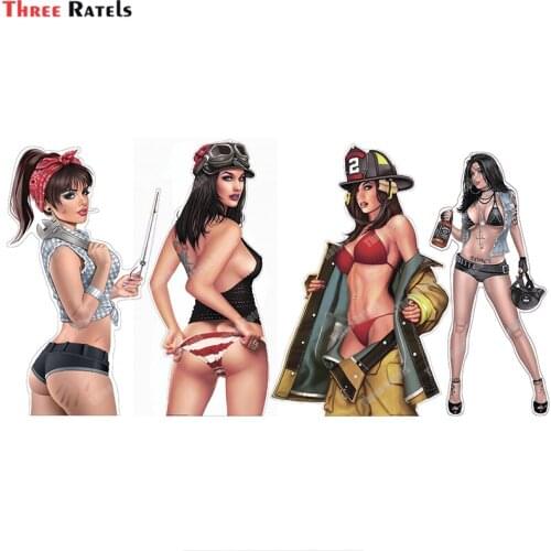 Three Ratels B96 Pin-Up Girls Sexy Retro Vintage Automobiles & Motorcycles Car Sticker And Decals For Girls Auto Decals