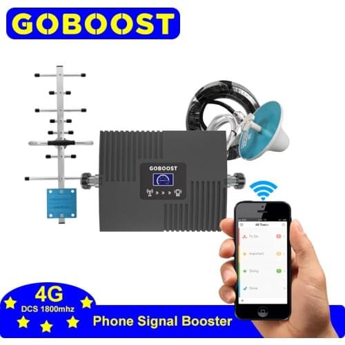 GOBOOST 4g Gsm Signal Booster DCS LTE 1800 4G Booster Cellular Amplifier LED Dissplay Signal Booster Mobile Phone Repeater