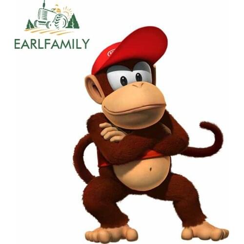 EARLFAMILY 13cm x 9.4cm for Arcade Donkey Kong Cap Car Sticker Tuning Windows Decal Silhouette Suitcase Tuning Vinyl Car Wrap