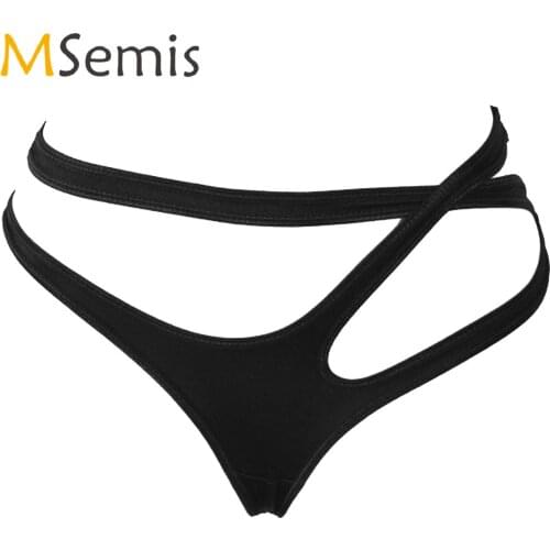 Womens Swimwear Underwear Low Waist Crisscross Briefs Hollow Out Elastic Waistband Panties Bikini Briefs Bottom Swimming Suit