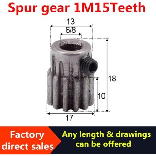 1pcs Steel Metal Spur different Main Gear 1Mod 15T Motor Pinion Gears Bore 6mm 6.35mm 8mm 45 steel cnc gear