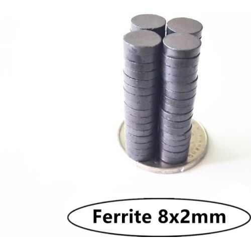 1000pcs/lot Y30 Disk Ferrite Magnet 8*2 mm Permanent magnet 8mm x 2mm Black Round Speaker magnet 8x2 mm