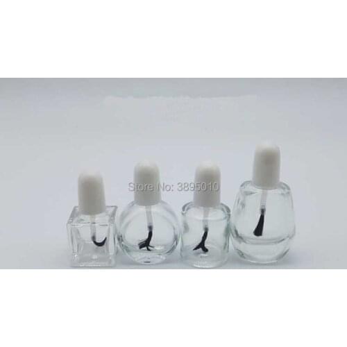5ml 10ml 12ml Nail Polish Bottle with Brush Refillable Empty Cosmetic Containor Transparent Glass bottle F987