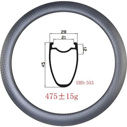 700C 45x28mm Road gravel disc brake carbon fiber Clincher Tubeless 45mm depth UD 3K 12K matte glossy 20H 24H 28H 32H 36H XC bike
