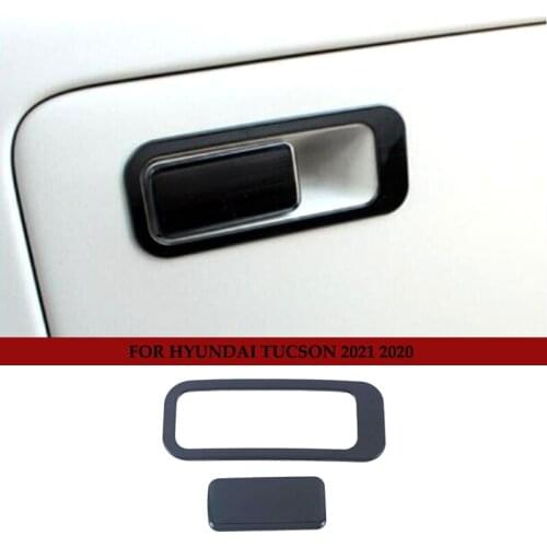 Car Co-pilot Storage Glove Box Handle Frame Stickers Car Cover Styling For Hyundai Tucson 2021 Accessories Stainless Steel