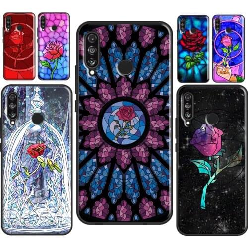 Stained Glass Rose Galaxys For Huawei P30 P40 P20 Pro Mate 20 10 Lite TPU Case For Huawei P Smart 2019 2021 Coque