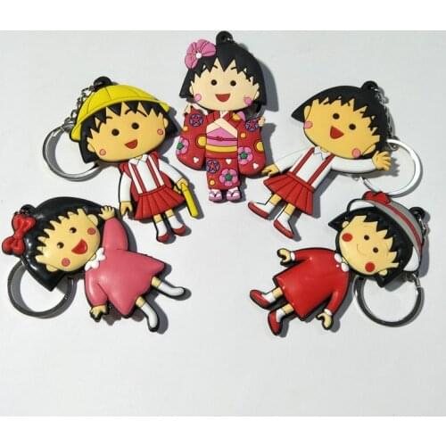 Chi bi Maruko Anime Key Chain PVC Figure Keyring Toys Keychain Keyholder Birthday Gift NEW