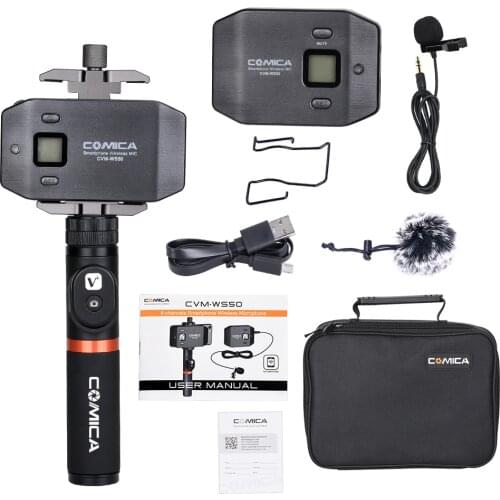 Comica CVM-WS50(A) 6 Channels Smartphone Wireless Lavalier Lapel Microphone System for iPhone Samsung Huawei Phones/DSLR Cameras