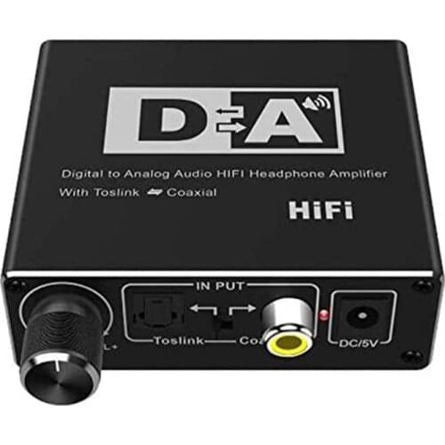 DAC Optical Toslink Coaxial Bi-directional Switch RCA 3.5mm Jack Digital to Analog Audio Adapter Converter with Volume Control