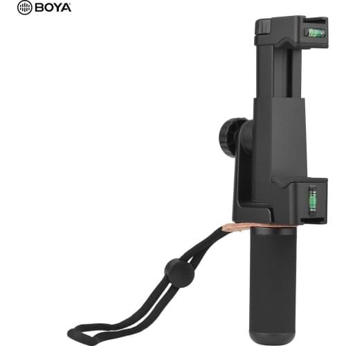 BY-PSC3 Phone Holder Smartphone Video Rig with Dual Cold Shoe Mount Built-in Bulb Levels for Vlog Live Streaming Video Recording