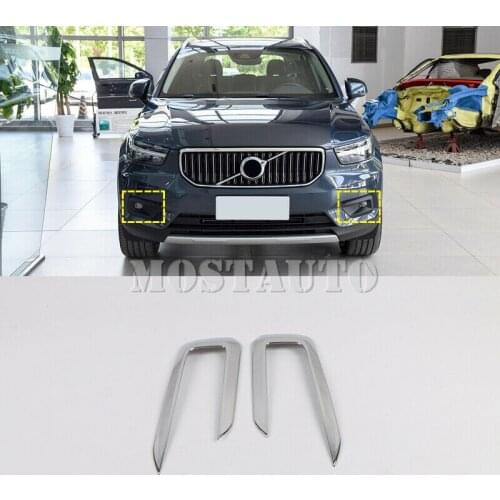 For Volvo XC40 2018-2020 ABS Chrome Front Fog Lamp Light Bezels Cover Trim 2pcs Car Accessories Interior Car Decor Car Trim