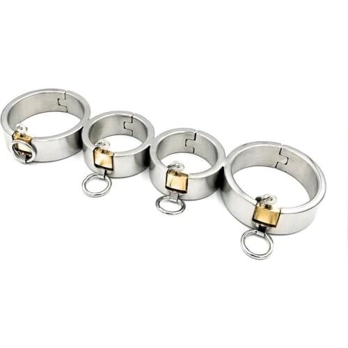 Stainless Steel Fixed Handcuffs+Anklet Cuffs Shackles Restraint Sex slave Femdom BDSM Bondage Adult Sex Toys for women men