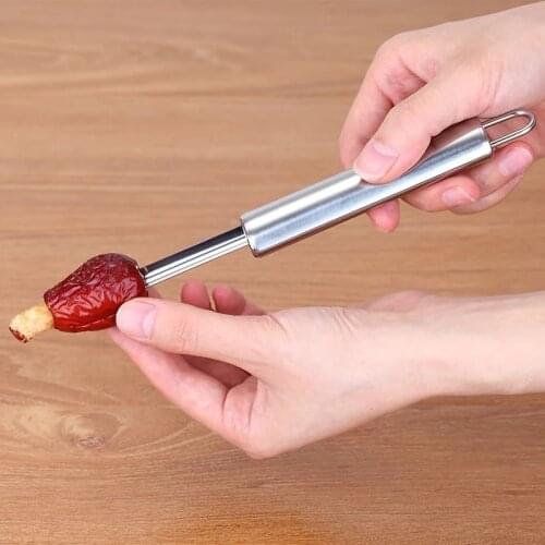 Hawthorn Seedless Jujube Seed Remover Apple Pear Fruit Coring Tool Stainless Steel Buckle Red Core Knife