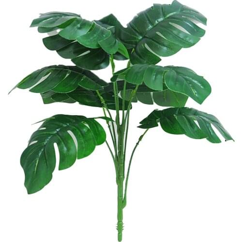 Artificial Plants Green Leaves Monstera Home Garden Room Balcony Potted Decoration Lawn Grass DIY Tropical Plastic Fake Plant