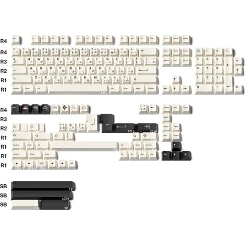 Ws1 White Black Wind Cloud Design Japanese Keycaps For Cherry Mx Switch Mechanical Gaming Keyboard Cherry Profile PBT Key Caps