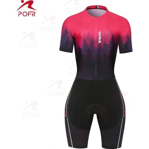 2021 strava female professional team triathlon jersey summer short sleeve jumpsuit girl riding a bicycle tights breathable team