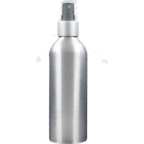200ml Round Aluminum Bottles With Matte Silver Metal/Aluminu Shell And Smooth Skirt Finemist Fing, Empty Sliver Metal Bottle