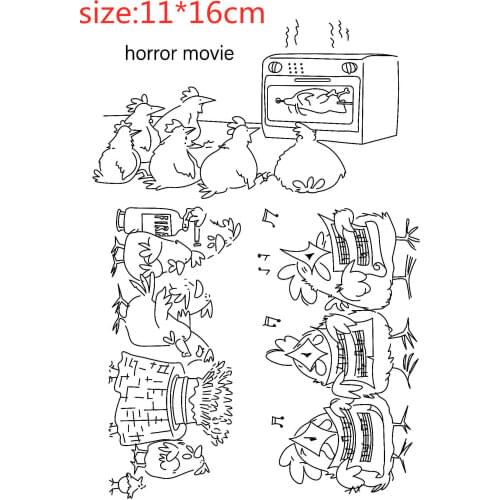 Chicken Stamp And Metal Die Scrapbooking Alphabet Stamp Embossing Craft Making Silicone Transparent Stamps