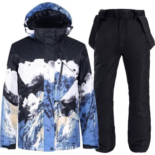 -30 degree Ski Suit Men Women Winter Ski Jackets and Pants Warm Waterproof Snow Clothes Outdoor Snowboard Climbing Camping Brand