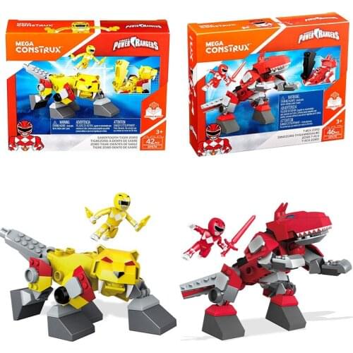 Mega Construx Power Rangers Sabertooth Zord Building Kit T-Rex Zord Building Kit DPK74 DPK75 best gift for children