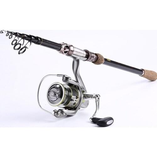 New High-quality carbon fiber portable telescopic 1.8m-2.7m fishing rod rotating bait casting squid fishing rod sale