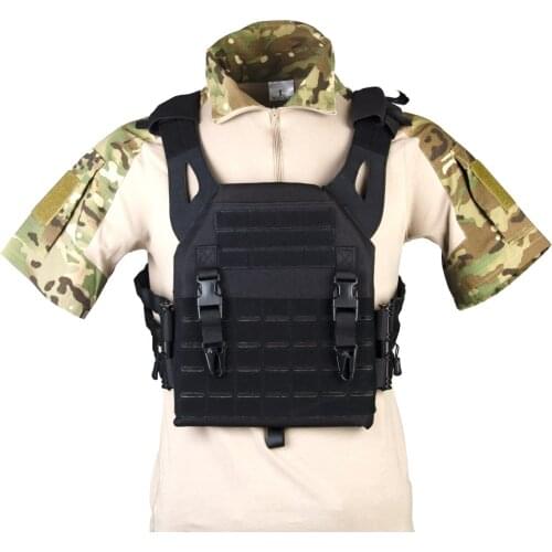 Hunting Tactical Airsoft JPC Vest With Quick Release Buckle Molle Laser Cut Accessories 600D Nylon PVC Coating Men Black