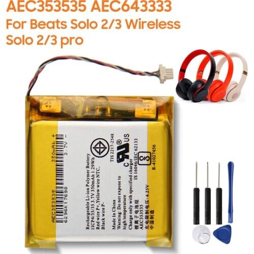 Original Replacement Battery AEC353535 For Beats Solo 2.0 3.0 Authentic Battery 350mAh