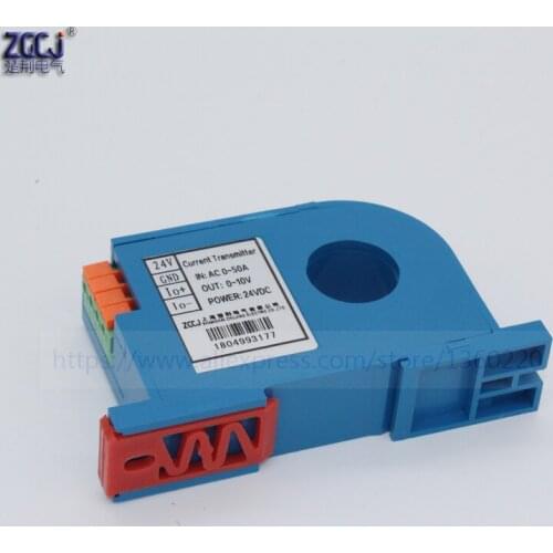 Perforation AC0-100A Current Transmitter 0-10V output 4-20mA output Perforated current sensor ac ampere signal transducer
