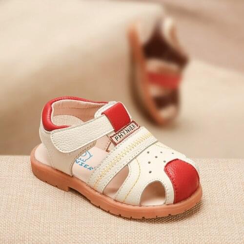 Phynier summer boy boys leather sandals 1-5 years old baby girl toddler shoes